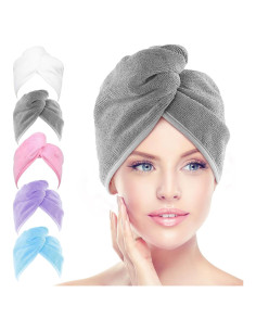 Toalla de Microfibra para el Cabello AIDEA - 5 Unidades, 66x25 cm