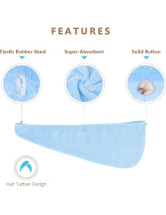 Toalla de Microfibra para el Cabello AIDEA - 5 Unidades, 66x25 cm 2