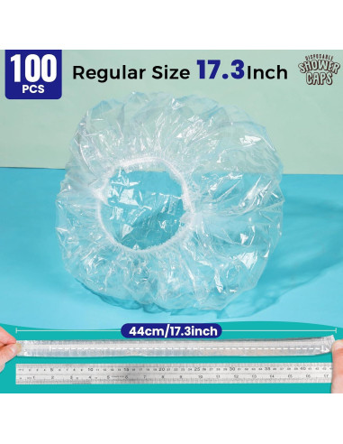 Gorras de Ducha Desechables LEOBRO 100PCS 43.9cm Transparentes
