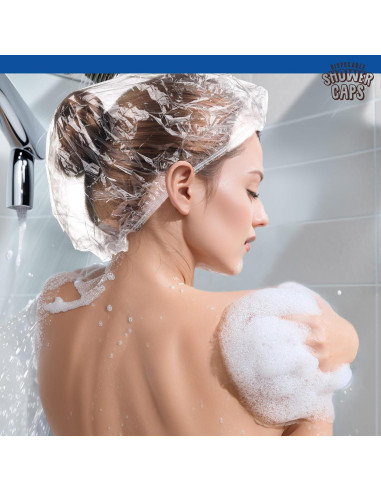 Gorras de Ducha Desechables LEOBRO 100PCS 43.9cm Transparentes