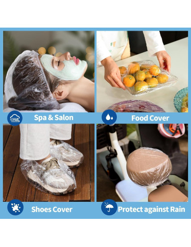 Gorras de Ducha Desechables LEOBRO 100PCS 43.9cm Transparentes