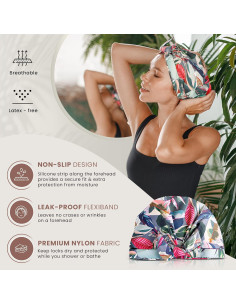 Gorro de Ducha Reutilizable SMPL OBJECTS Tropical Impermeable 2