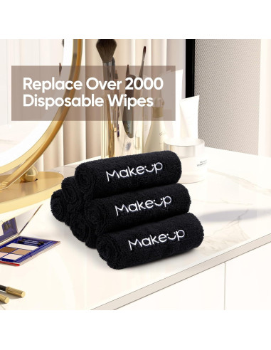 Paño Desmaquillante HOMEXCEL 6 Unidades Microfibra 33x33 cm Negro