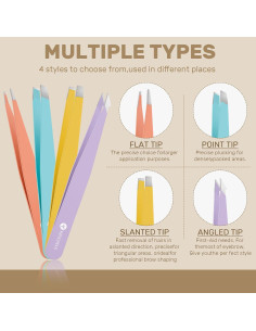 Set de 10 Pinzas de Precisión KINGMAS para Cejas y Vello Facial 2