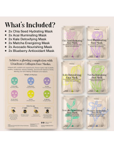 Mascarillas Faciales LivaClean 12 Unidades Hidratantes Colágeno 2