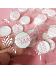 100 Pcs Máscaras Faciales Comprimidas Liroyal DIY Algodón Natural 2