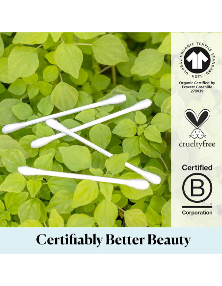 Bastones de Algodón Orgánico Sky Organics 500 Unidades Hipoalergénicos