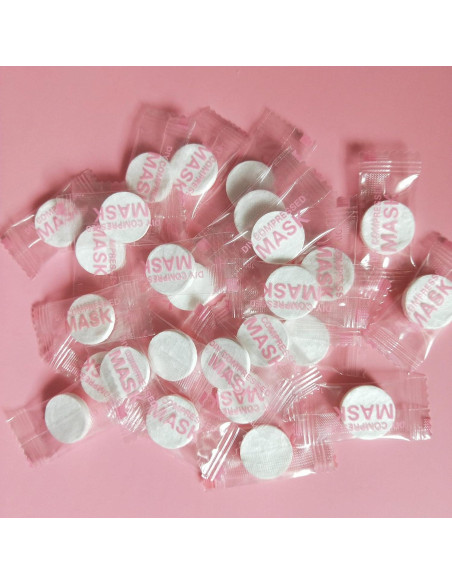 100 Pcs Máscaras Faciales Comprimidas Liroyal DIY Algodón Natural