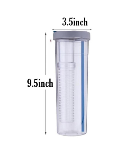 Botella de Agua Plegable LFRNZS 0.89L con Infusor de Frutas Rosa