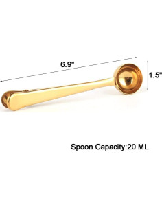 10 Cucharones de Acero Inoxidable 2 en 1 con Clip para Café 2