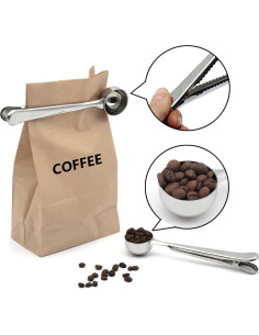 Cucharada Medidora de Café 2 en 1 LEADUP Acero Inoxidable 19 cm 2