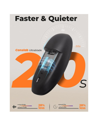 Abrelatas Eléctrico Canslab Ultrablade Recargable 10W Negro