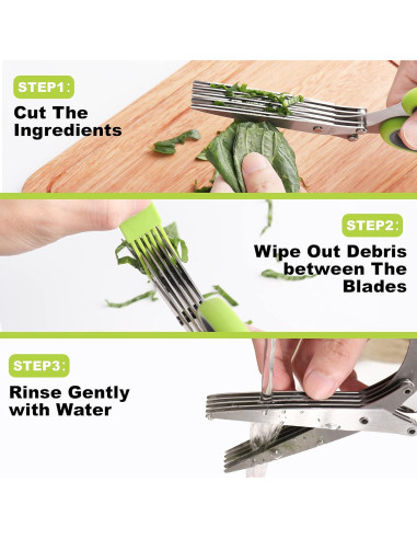 Tijeras de Cocina LUVCOSY de Acero Inoxidable 5 Cuchillas