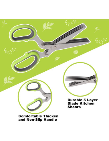 Tijeras de Cocina LUVCOSY de Acero Inoxidable 5 Cuchillas