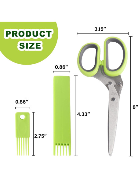 Tijeras de Cocina LUVCOSY de Acero Inoxidable 5 Cuchillas