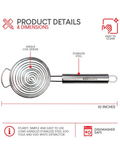 Separador de Huevos Acero Inoxidable Exultimate 25.4 cm 2