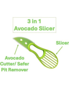 Cortador de Aguacate 3 en 1 Genérico Verde Compacto 2
