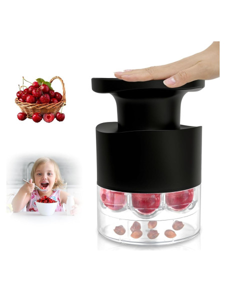 Deshuesador de Cereza Kerfulty 7-en-1 con Protector Salpicaduras