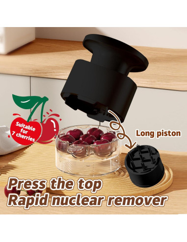Deshuesador de Cereza Kerfulty 7-en-1 con Protector Salpicaduras
