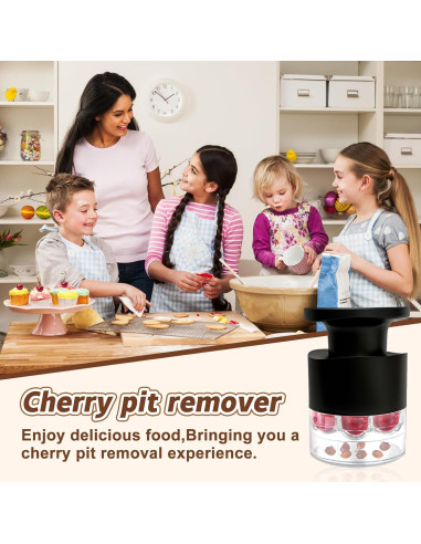 Deshuesador de Cereza Kerfulty 7-en-1 con Protector Salpicaduras