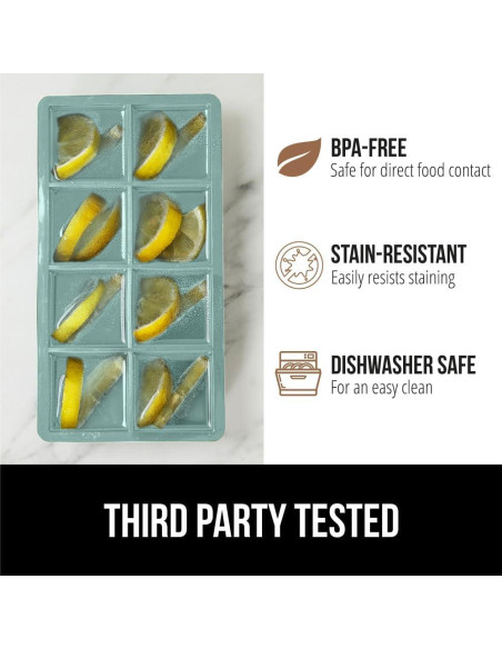 Bandeja de Hielo de Silicona GORILLA GRIP 2 Piezas 8 Cubos 5cm