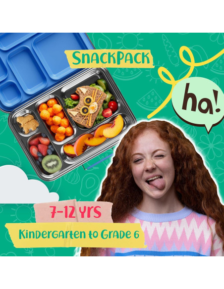 Caja Bento de Acero Inoxidable AOHEA 33 OZ Azul para Niños