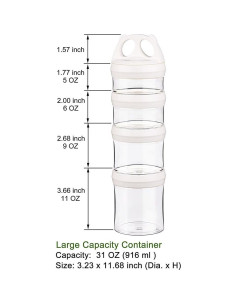 Contenedor de Almacenamiento Apilable BeneLabel 0.92L Blanco 2