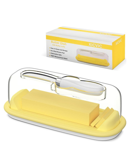 Plato para Mantequilla con Tapa y Cuchillo XICVIC 19.4x8.2cm