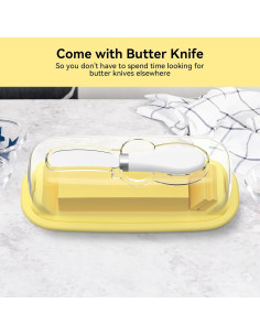 Plato para Mantequilla con Tapa y Cuchillo XICVIC 19.4x8.2cm 2