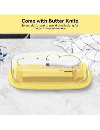 Plato para Mantequilla con Tapa y Cuchillo XICVIC 19.4x8.2cm