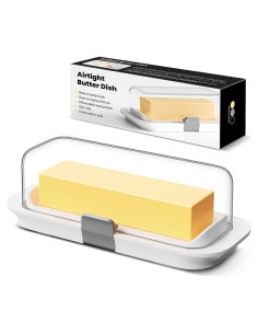 Plato para Mantequilla Hermético Pisol Blanco 20.4x8.4cm