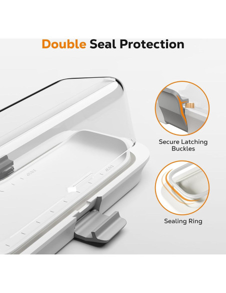 Plato para Mantequilla Hermético Pisol Blanco 20.4x8.4cm