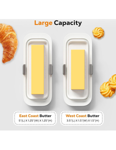 Plato para Mantequilla Hermético Pisol Blanco 20.4x8.4cm