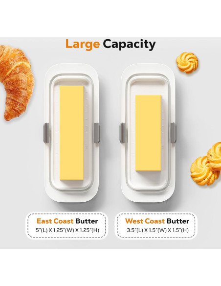 Plato para Mantequilla Hermético Pisol Blanco 20.4x8.4cm