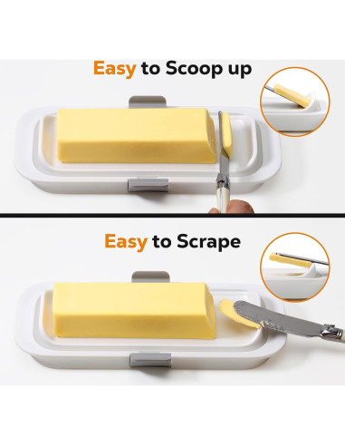 Plato para Mantequilla Hermético Pisol Blanco 20.4x8.4cm