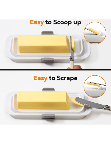 Plato para Mantequilla Hermético Pisol Blanco 20.4x8.4cm