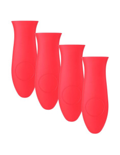 Funda de Mango de Silicona BOHUIZ 4 Pcs Rojo Antideslizante