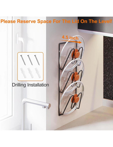 Organizador de Tapas de Olla Durmmur 2 Paquetes 6 Niveles Negro