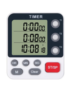 Temporizador de Cocina Digital TPNEG Triple 3 Canales Alarma