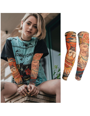 20 Piezas Mangas de Tatuaje Temporales Unisex ChurlChurl