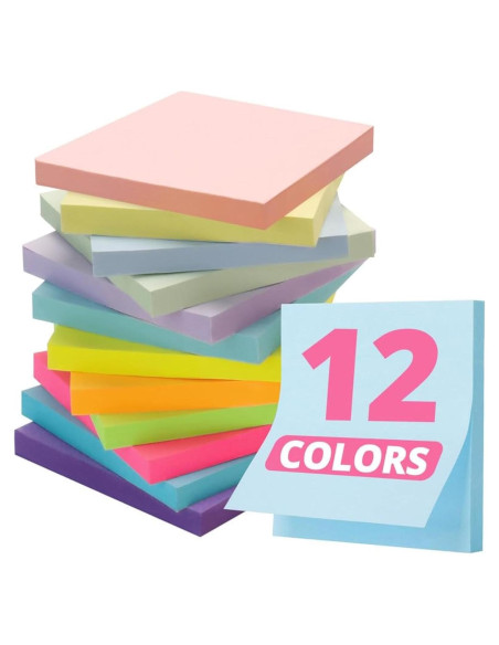 Notas Adhesivas Taja 12 Bloc 7.62x7.62 cm Pastel Suave Notas Adhesivas Taja 12 Bloc 7.62x7.62 cm Pastel Suave