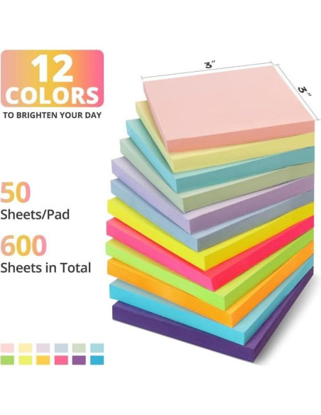 Notas Adhesivas Taja 12 Bloc 7.62x7.62 cm Pastel Suave Notas Adhesivas Taja 12 Bloc 7.62x7.62 cm Pastel Suave