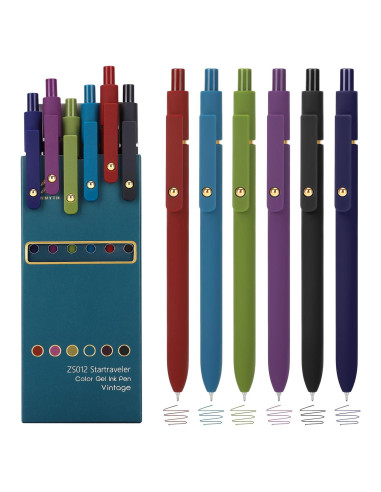 Bolígrafos de Gel Ddaowanx 0.5mm Retráctiles Multicolor 6Pcs