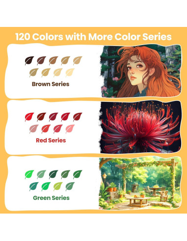 120 Bolígrafos de Gel Multicolor Caliart - Punta Fina 0.7-1.0mm