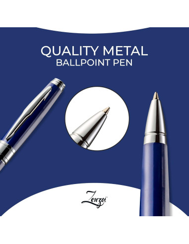 Conjunto de bolígrafos ZenZoi de lujo con recargas - Azul