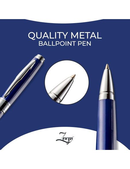 Conjunto de bolígrafos ZenZoi de lujo con recargas - Azul
