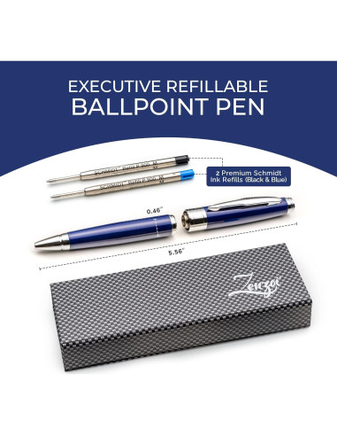 Conjunto de bolígrafos ZenZoi de lujo con recargas - Azul