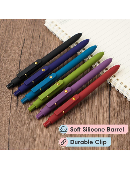 Bolígrafos de Gel Ddaowanx 0.5mm Retráctiles Multicolor 6Pcs