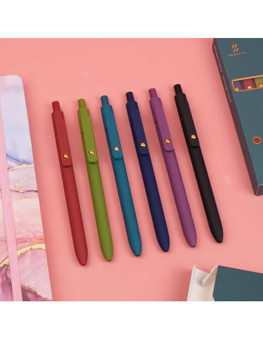 Bolígrafos de Gel Ddaowanx 0.5mm Retráctiles Multicolor 6Pcs