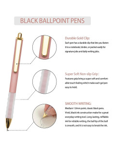 Bolígrafos Linbsunne Retráctiles Negros Punta Media 1mm - 12 Unidades 2